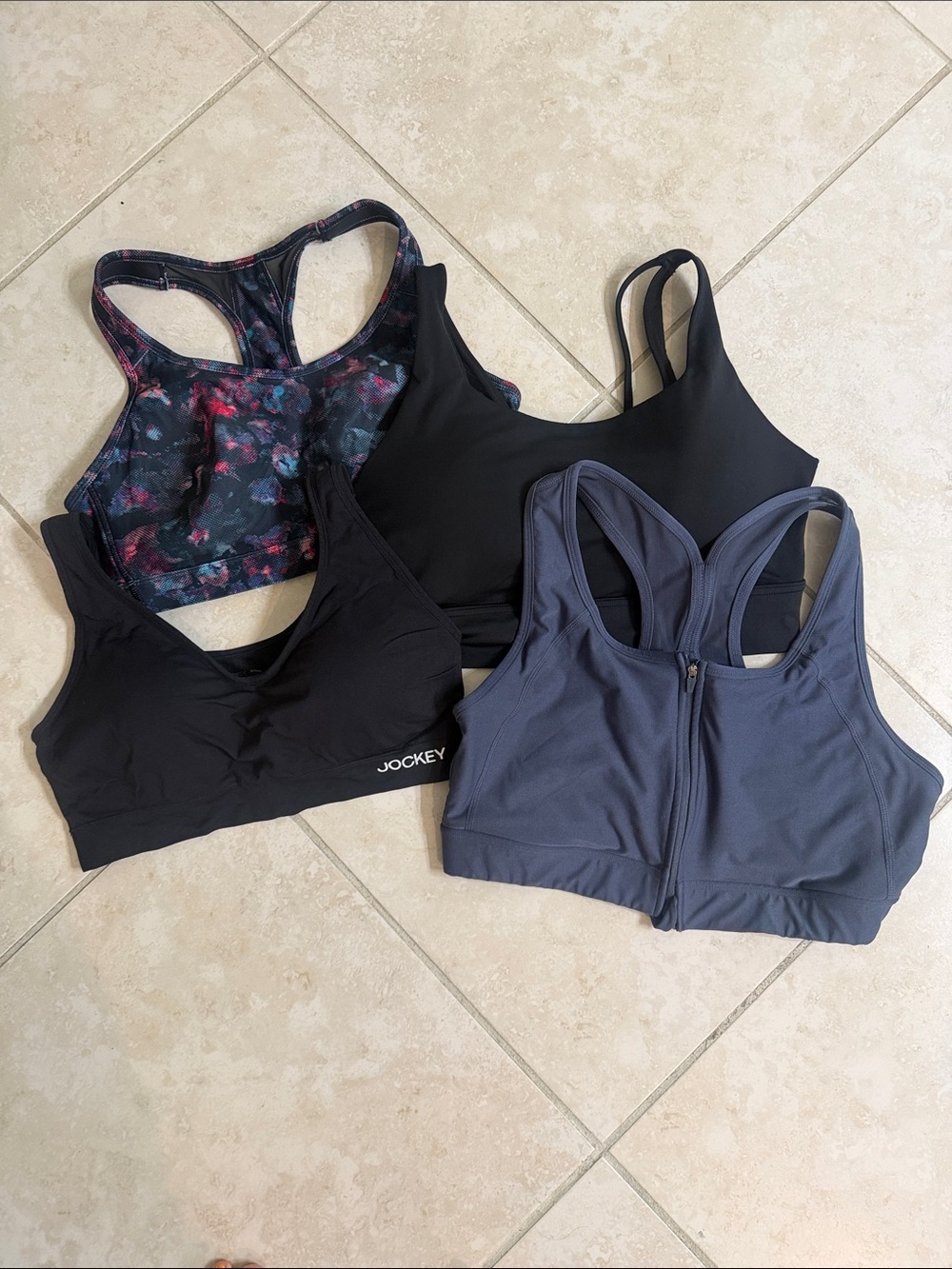 Jockey Women's Sports Bra Set - Black, Navy, Floral